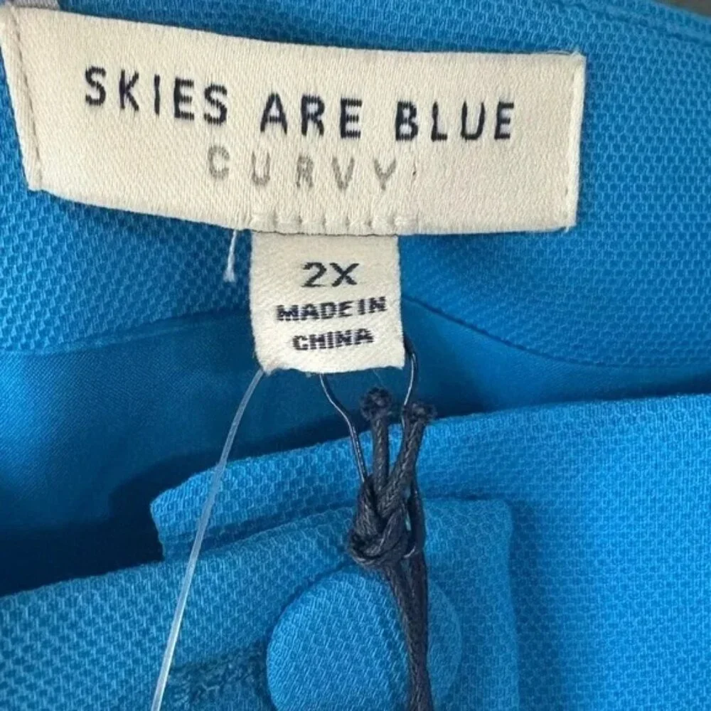 NWT Skies are blue curvy, size 2X, bright blue vest, thick strap, waist coat - Picture 7 of 7